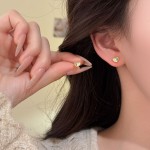 S925纯银18K金彩色锆石爱心首饰套装不规则爱心项链耳饰戒指套装