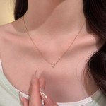 迷你单钻S925纯银镀18K金项链女抖音爆款流行饰品首饰锁骨链项饰