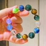 高品12mm大颗粒石英岩天然白水晶青金石虎眼石玛瑙项链锁骨链手链