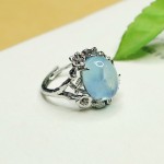 爱钰 天然海蓝宝戒指蓝色彩宝水晶指环首饰工厂批发代发S4042204