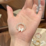 马蹄螺太阳石樱花雨白月光石蝴蝶配件直播仙气直发戒指女现货批发