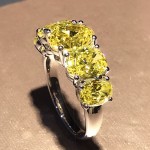 wish热卖新品紫黄水晶粉钻戒指椭圆形五行钻黄钻奢华合成钻石戒指