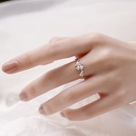 s999四叶草足银闺蜜戒指女时尚个性韩版小众设计冷淡风轻奢ins潮