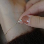 日系S925纯银镀14K金蝴蝶结镶钻手链女 小众设计简约闪亮极细手饰