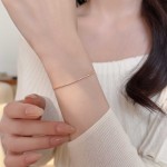 跨境热销925纯银镀18K金排钻手链女轻奢高级感气质百搭精致盒子链