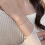 跨境热销925纯银镀18K金排钻手链女轻奢高级感气质百搭精致盒子链