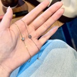 S925纯银镀18K金白金玫瑰金镶嵌锆石泡泡手链极简单钻手链百搭