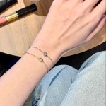 S925纯银镀18K金白金玫瑰金镶嵌锆石泡泡手链极简单钻手链百搭