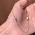 S925纯银镀18K金马眼钻手链女简约时尚百搭日常基础款小众手饰品