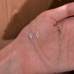 S925纯银镀18K金马眼钻手链女简约时尚百搭日常基础款小众手饰品