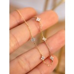 四叶草手链925纯银满天星女简约锆石轻奢气质镀18K金新款盛夏流光