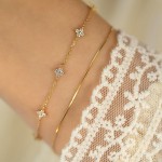 盛夏流光~镀18K金四叶草满天星手链简约锆石日韩女款通勤百搭