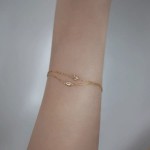 日系S925纯银镀14K金马眼镶钻手链女 小众设计轻奢三角形造型手饰