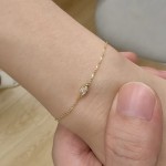 日系S925纯银镀14K金马眼镶钻手链女 小众设计轻奢三角形造型手饰