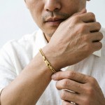严选电镀18K黄金色三比一手链费加罗手链4.5mm嘻哈个性男女款批发