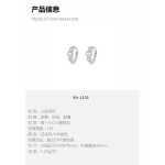 14k金色花边小圆钻三颗锆钻耳圈纯银简约气质耳扣精致日系耳钉女