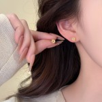 S925纯银镀18K金蕾丝边小花耳钉日系精致高级感百搭日常小众耳饰