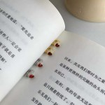 S925纯银镀18K金法式石榴迷你爱心耳扣女小众高级感精致时髦耳饰