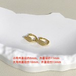 925银镀18K金法式满钻树叶耳环高级经典设计小巧精致时尚气质耳扣