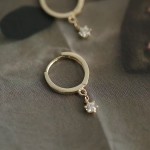 纯银锆石耳环镀K金女小众设计气质水滴耳扣欧美跨境热卖新款耳饰
