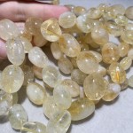 天然巴西黄水晶糖豆手链黄阿赛随形通孔配件批发包邮