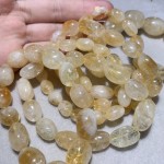 天然巴西黄水晶糖豆手链黄阿赛随形通孔配件批发包邮