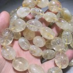 天然巴西黄水晶糖豆手链黄阿赛随形通孔配件批发包邮