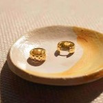 陨石坑 锤纹 耳环 钛钢电镀18k金耳坠