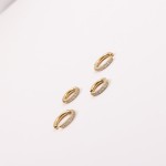 半圈细钻 可打开耳夹 钛钢电镀18k金