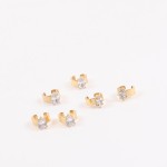 可调价耳夹 钛钢电镀18k金 锆石耳夹