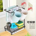 【全新升级】壁挂台式两用抹布架置物架免打孔多功能抹布沥水架神