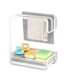 【全新升级】壁挂台式两用抹布架置物架免打孔多功能抹布沥水架神