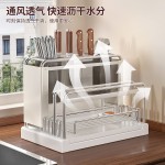 厨房刀架置物架台面沥水架多功能双菜板筷子砧板架一体家用收纳架