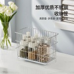不锈钢沥水收纳篮厨房置物架碗碟水果杂物整理筐可厨房收纳置物架
