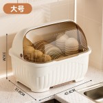 加厚带盖PP厨房碗筷收纳架 桌面防尘餐具沥水碗架水杯茶杯收纳架