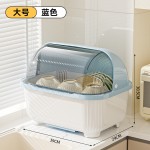 碗筷收纳盒厨房家用大容量带盖沥水置物架密封防尘翻盖式收纳碗柜