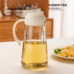 美之众玻璃油壶防漏自动开合厨房酱油醋瓶不挂油重力瓶调料罐带勺