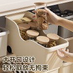 跨境橱柜收纳盒带滑轮缝隙杂物厨房整理盒家用大容量多功能储物盒