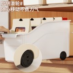 多功能带轮收纳盒家用厨房调料收纳筐橱柜杂物整理零食玩具收纳蓝