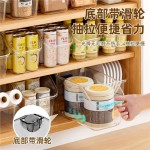 透明收纳盒带轮厨房整理盒橱柜调味料杂物零食储物盒加厚亚克力盒