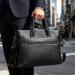 手提男包大容量简约出差公文包单肩斜挎电脑包时尚高档男士商务包