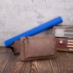男士皮质腰包单肩斜挎小胸包休闲多功能收银手机包休闲复古包
