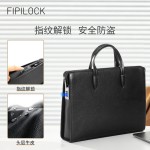 指纹锁公文包男士商务差旅外出通勤包跨境新品大容量高级手提包男