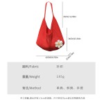 跨境新款大容量编织单肩包花朵夏季海边休闲度假沙滩包毛线针织包