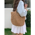 网红手工编织草编包包女海边度假沙滩编织包大容量通勤单肩托特包