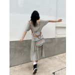 乔戈夏季新款草编水桶包多巴胺托特包休闲大容量通勤单肩子母包女