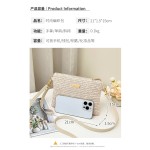 2025新款夏季休闲编织单肩包时尚简约斜挎包纯色相机包一件代发