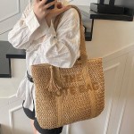 旅行大容量草编包女2025新款感手工编织单肩包海边度假托特包