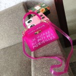 包包女2026新款涂鸦印花透明手提果冻包百搭质感锁扣单肩斜挎包包
