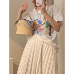 草编水桶包女2026夏季时尚网红个性打结手提包斜挎编织包包女包包